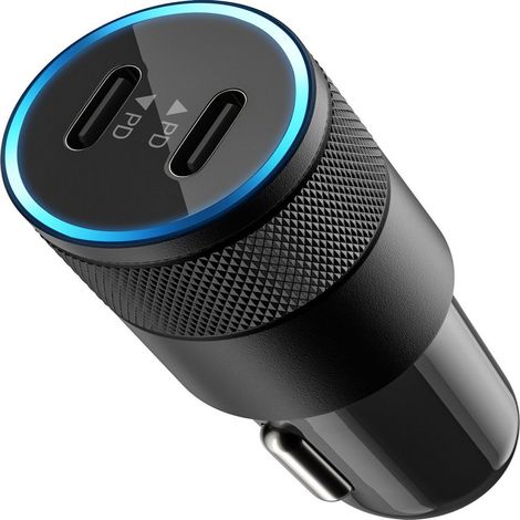 Chargeur Voiture Double USB-C - 40 W - Technologie Power Delivery 3 0 - Compatible Prise Allume-Cigare 12 V 32 V - Noir