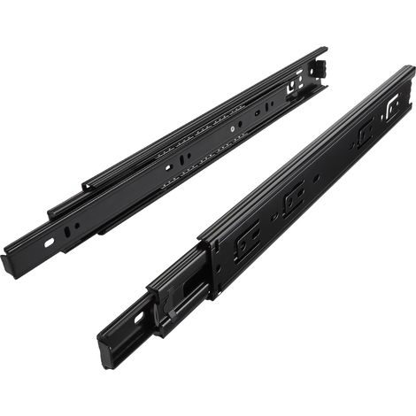 SO-TECH Vollauszug belastbar bis 45 kg schwarz Länge 700 mm Teleskopauszug Schubladenauszug Schubladenschiene KV3