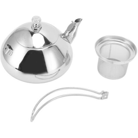 TOPINCN Théières en Acier Inoxydable, Bouilloire à thé Professionnelle avec Infuseur, Théière Amovible sur la Cuisinière pour la Cuisine Domestique, Argent, Adaptée aux Cuisinières à. (1/5)