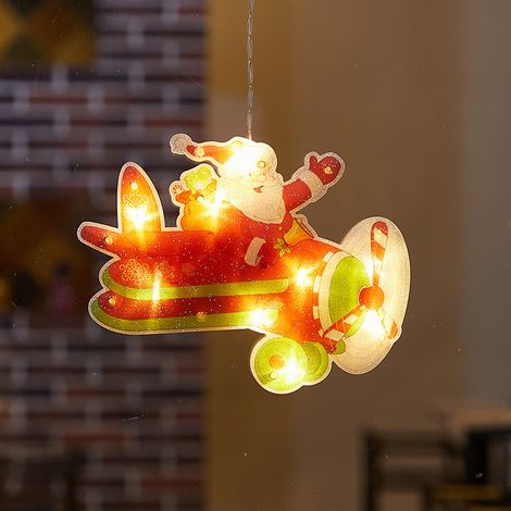 Guirnalda Luminosa Navidad - Figuras de Campana Muñeco De Nieve Estrella - Luz LED con Ventosa - Para Ventana Hogar Oficina Aula - 1 Unidad (1/2)