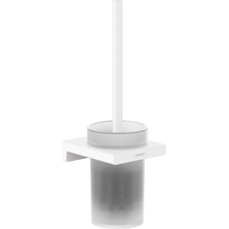 Set spazzola per il water con supporto da parete AddStoris, finitura bianco opaco