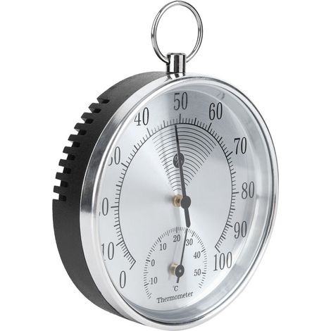 Thermomètre Hygromètre 10 cm avec Anneau de Suspension pour Intérieur Maison Entrepôt Bureau Serre