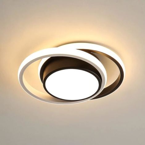 DELIPOP Plafonnier LED Moderne 26W - 3000K Lumière chaude Lampe Plafond - pour Chambre Salon Couloir Cuisine - Noir et Blanc (1/4)