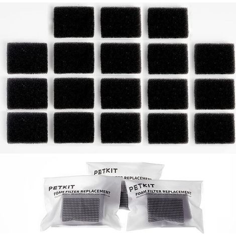 Packung mit 18 Ersatzschaumstofffiltern, kompatibel mit den kabellosen Pumpen und Trinkbrunnen PETKITEversweet 3 Pro/Solo 2/Solo SE für Haustiere