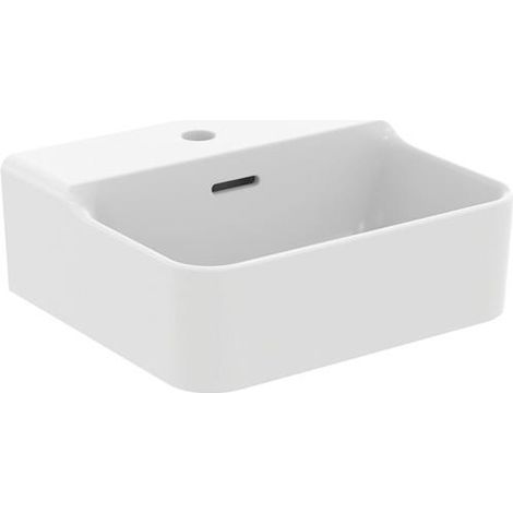Lavabo de main IS Conca 1 Hl. avec rebord 400x350x165mm Blanc soie
