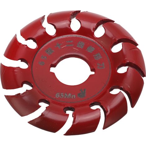 Disque à sculpter 12 dents en acier inoxydable pour meuleuse d'angle, rouge, idéal pour le bois et le caoutchouc (1/5)