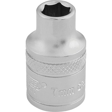 Draper 7mm 6-Point Socket (3/8" Drive, Micro Satin Chrome Finish, Metric Size) (1/5)