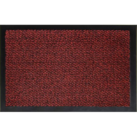1 Paillasson Polypropylène Rouge 80x120cm Absorption Humidité Saleté Extérieur Intérieur
