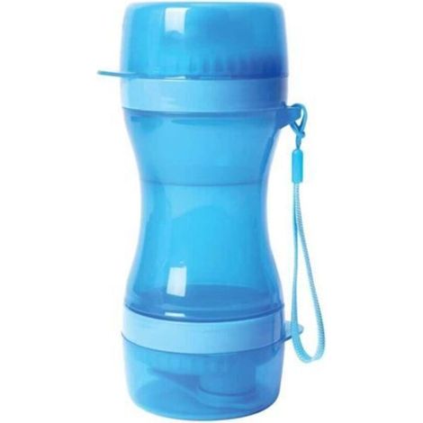 Gamelle pour Chat, Bol, Eau, gourde2 en 1 Eau croquettes pour Chien et Chat 610 ML Bleu - Portable et légère - Facilement transportable pour Les Voyages et Les randonnée