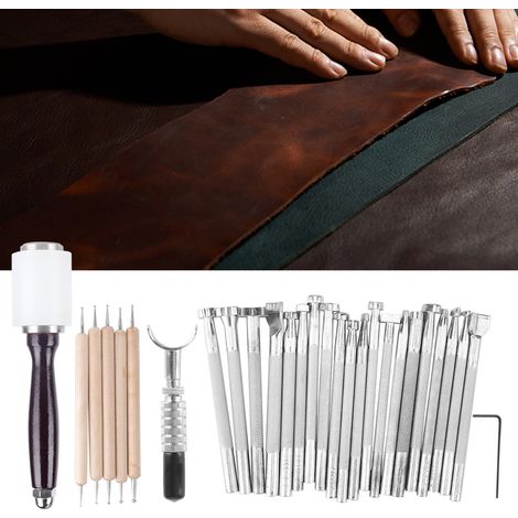 28 pièces outils de gravure sur cuir pour projets créatifs et artisanat DIY (1/5)