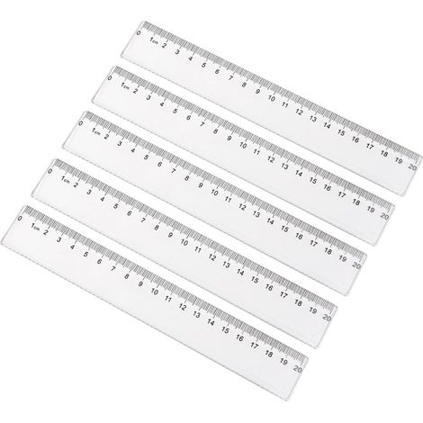Lot de 5 règles droites (15 cm et 20 cm), transparentes pour (1/5)