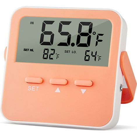 Indoor thermometer with high and low temperature alarms, digital refrigerator thermometer with large LCD screen (1/5)