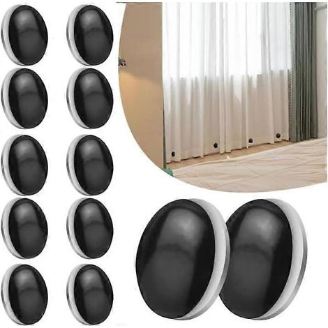 Lot de 12 aimants pour rideaux de douche, embrasses et poids pour rideaux de douche (noir) (1/5)
