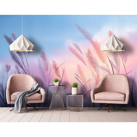 Fototapete Pampasgras Natur, für Wohnzimmer und Schlafzimmer, 150 x 105 cm – Komplettset inkl. Kleister & Anleitung (1/5)
