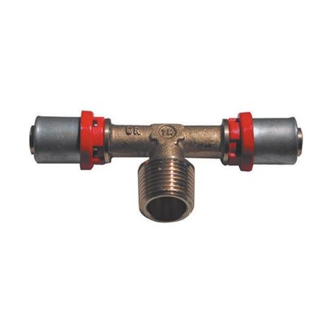RACCORDO PRESS A T MASCHIO PER MULTISTRATO- 1/2 x 14- TIEMM- pezzi 1