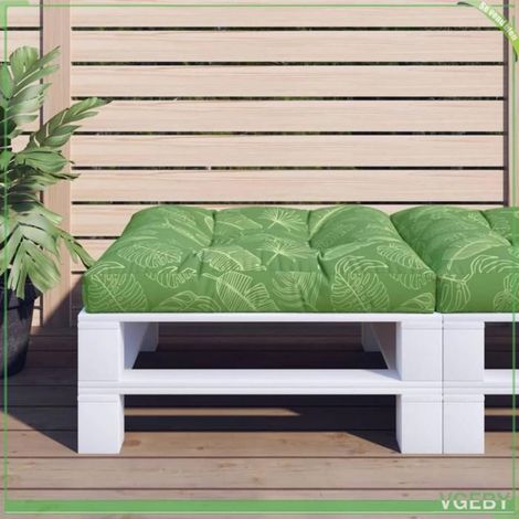 360510 Coussin de palette motif de feuilles 80x80x12 cm tissu (1/5)