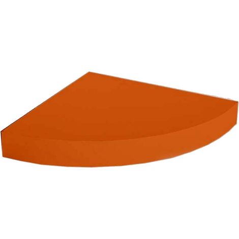 Mensola Parete Angolare Scaffale Ripiano ad Angolo in Legno MDF Arancione 24x4cm