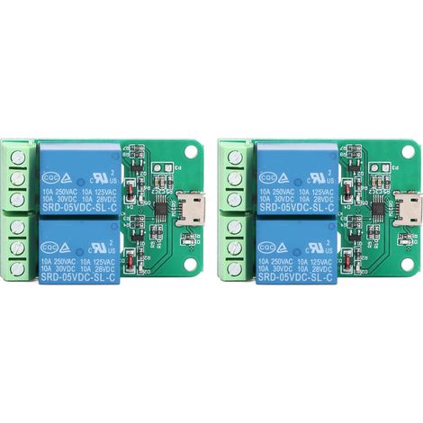 2Pcs Relay Module 2 Channel 5V Plug and Play USB PC Intelligent Control Electric Relay (1/5)