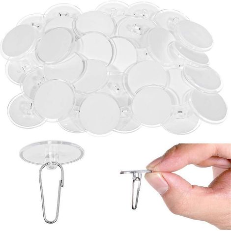 Lot de 50 crochets adhésifs transparents pour plafond, sans perçage, pour suspendre des objets (cadeaux d'anniversaire, etc.). (1/5)