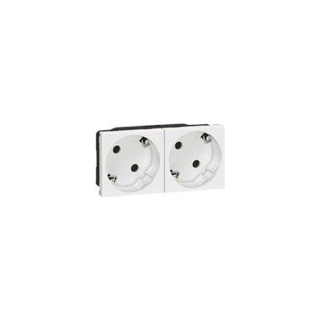 Base de enchufe 2P+TT doble blanco Legrand Mosaic 77252