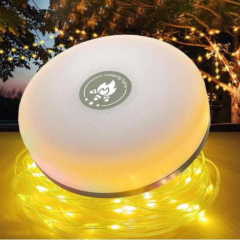 Catena luminosa da campeggio 4 in 1 con 8 modalità di illuminazione - Power bank ricaricabile da 1200 mAh, 15 ore di autonomia, catena luminosa portatile per esterni per giardino, campeggio e decorazi (1/5)