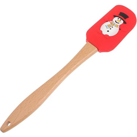 Spatule à gâteau en silicone alimentaire résistant à la chaleur, motif Noël-25.5x5cm (1/3)