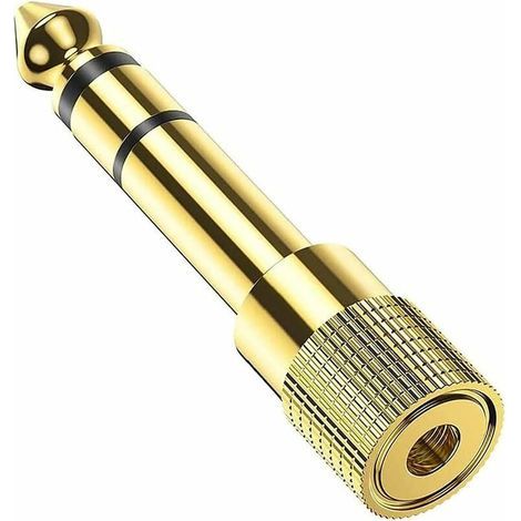 Adaptateur Jack 6,35 mm mâle vers femelle 3,5 mm, prise casque audio pour table de mixage audio/piano électrique/clavier (1/4)
