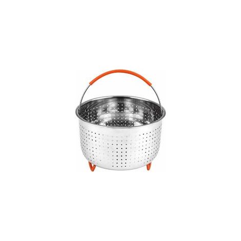 Panier à vapeur en acier inoxydable Panier à vapeur instantané avec poignée recouverte de silicone Cuisson des légumes et des aliments (1/5)