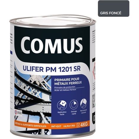 Primaire Antirouille Ulifer PM COMUS SAS - Gris 1201 - Pot 4 Kg - 18346 (1/4)