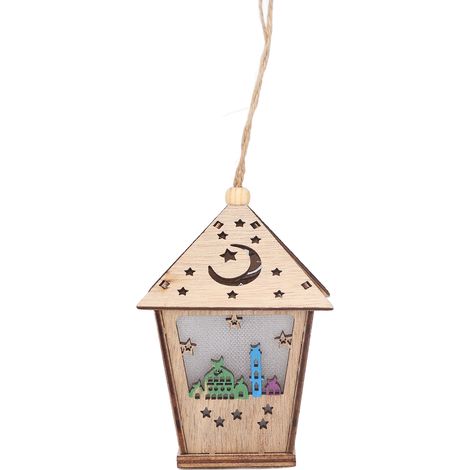 Lampe de Ramadan en forme de maison tridimensionnelle, design unique, lampe suspendue décorative en bois, artisanat et ornements (1/5)
