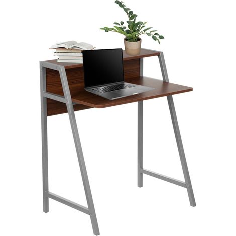 Computertisch / Schreibtisch DUMONT walnuss / silber hjh OFFICE (1/5)