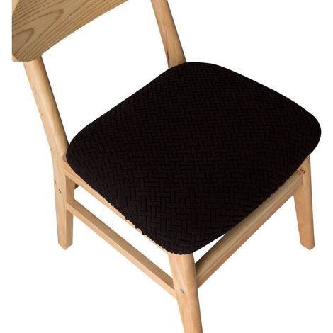 Lot de 3 housses de chaise extensibles en polaire, couleur noire, protection et décoration (1/4)