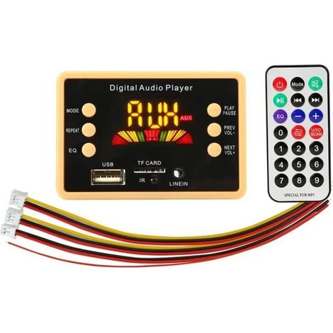 High-Tech Place Voiture 5V écran Couleur Audio Lecteur MP3 Carte décodeur Radio FM Carte TF USB, avec Fonction Bluetooth et télécommande (1/3)