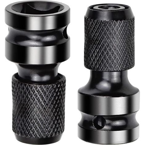 2 Pièces Adaptateurs de Douille 1/2" Carré à 1/4" Adaptateur Impact Cle a Choc Convertisseur de Libération Rapide pour Clé à Cliquet Impact et Porte-embout de Tournevis (1/5)