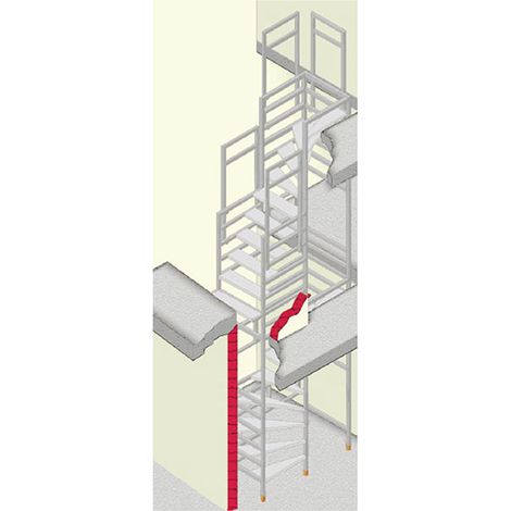 Scala da cantiere provvisoria per cantieri temporanei - Altezza raggiungibile 4.60 a 5.68m - 858000/L/2