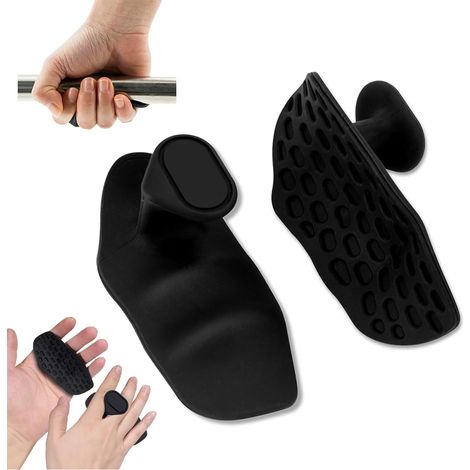 Guantes ergonómicos antideslizantes de goma para levantamiento de pesas, para hombres y mujeres, con protección en la palma para entrenamientos intensivos en el gimnasio (Negro)
