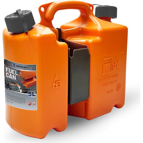 Jardiaffaires – Bidon double pour tronçonneuse 5L et 3L – Becs verseurs doseurs – Accessoire pour tronçonneuse – Solide et pratique