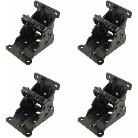 Charnière Pliante Autobloquante, 4 Pcs charnière pliante pour armoire de cuisine, Charnière Pliante Pied 90 Degrés en Tôle d'acier, Verrouillage Extension Table Support d'étagère Pliable dontodent (1/5)
