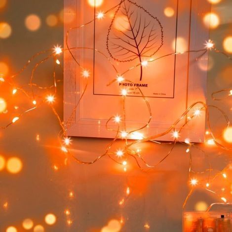 Lumières d'Halloween,Guirlandes lumineuses d'automne orange, 3m 9.8ft 20 LEDs Mini Guirlande Lumineuse LED a Pile Extérieur et Intérieur Décoration pour Halloween Chambre Noël Maison,Orange-Karteo (1/4)