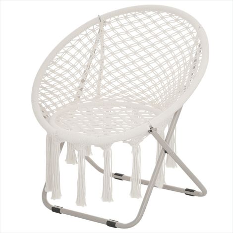 Fauteuil de jardin Loveuse macramé pliable beige pour jardin (1/5)