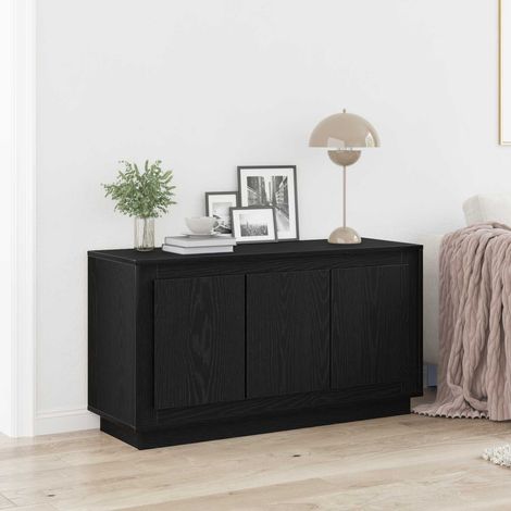 Buffet 3 portes en bois d’ingénierie chêne noir, 102 x 35 x 55 cm - PANGIVO (1/5)