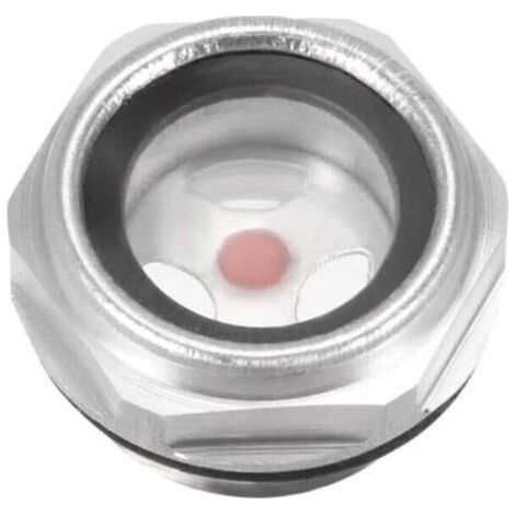 Niveau d᾿Huile Liquide Jauge Voyant d'huile Verre Vue Raccord de Compresseur d᾿Air Bouchon en Alliage d᾿Aluminium à Filetage Mâle 1/2 PT avec Joint Torique (1/3)