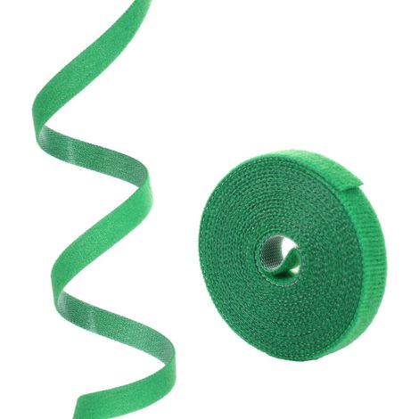 [Gartenband] [Markenlos] [200 cm] [Starkes und wiederverwendbares Nylon] Nylon-Befestigungsband für Pflanzen und Kabel – Grün – 1 cm x 200 cm – 50 g