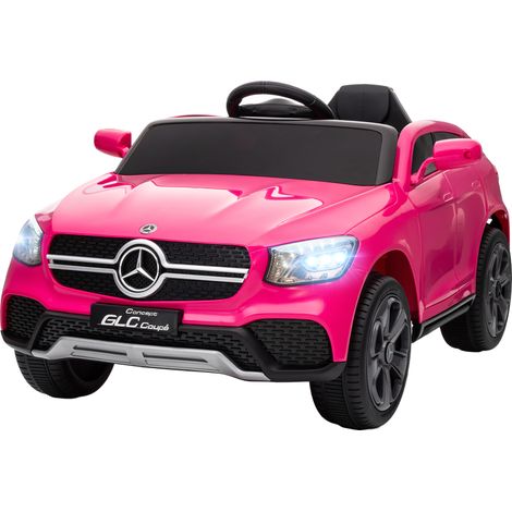 Voiture électrique enfant 12V télécommandée lumières LED musique 3 vitesses rose 3-6 ans