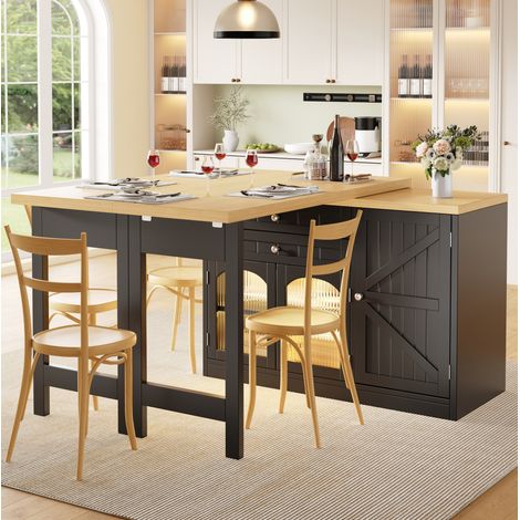 Tavolo cucina allungabile con mobile girevole MDF OKMYHOME (1/5)