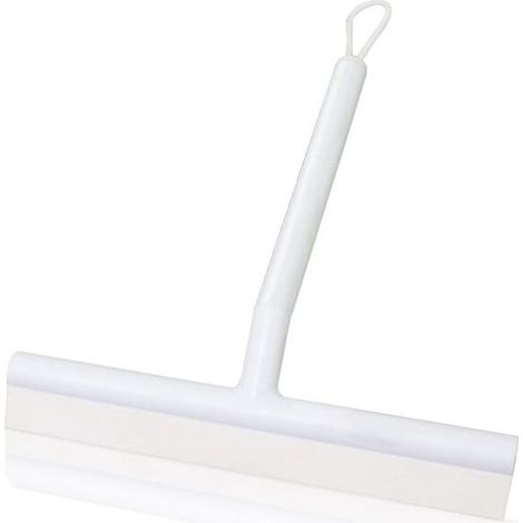EASYCOMFORT Raclette de douche en silicone avec crochet (blanc) Essuie-glace anti-rayures pour verre, plastique, carrelage de salle de bain – Brosse double face et design de rebord (1/5)