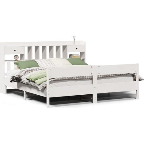 Maison Exclusive - Giroletto con Libreria senza Materasso 180x200 cm in Legno Pino