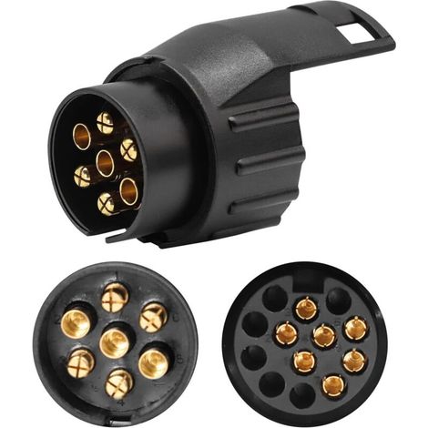 Adaptateur Remorque 7 vers 13 Broches Prise Remorque 7 Broches pour Remorque de Voiture, Tracteur, Caravane, Porte-Vélo(1PC)