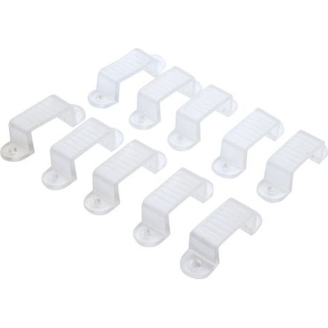 Lot de 10 cavaliers de fixation pour ruban LED 15W/m 19mm
