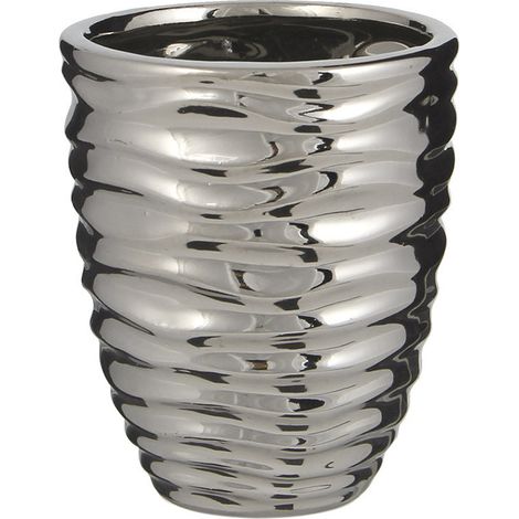 Pot De Fleurs Orchid  Rond Argent Assorti  Ø13,5x15,5cm (1/2)